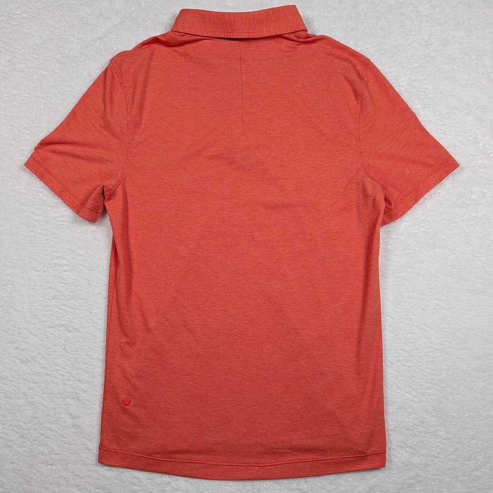 Lululemon Polo Shirt Mens Small Orange Performance Golf Stretch Athletic - Picture 4 of 6